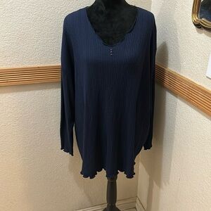 Navy Blue 2X The Complex long sleeve sweater